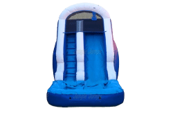 14’ Blue Single Lane Slide - Wet/Dry